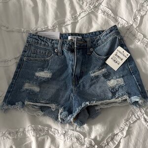 Nordstrom Blue Jean Shorts Distressed Casual Style